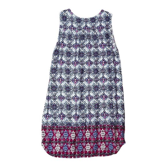 Tank Beach lunch lounge Rayon Dress Tunic Beach Cover Up Floral Patterns Blue M - Picture 2 of 4